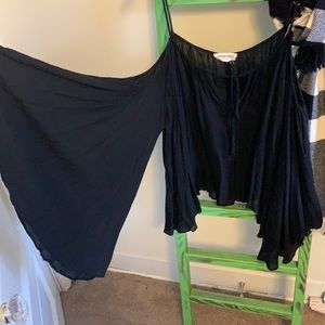 Black tank top with bell sleeves